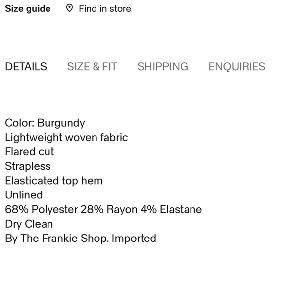 NWT The Frankie Shop Abbie Strapless Top in Burgundy - Picture 6 of 7